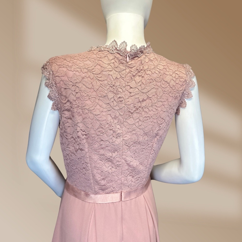 Miusol Women's High Low Blush Pink Lace Accent Satin Waist Ribbon Sz Med NWT - Picture 6 of 7